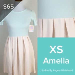 LuLaRoe Amelia XS-pocket dress! NWT spring colors